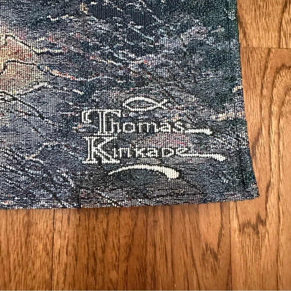 Thomas Kinkade Tapestry Victorian Christmas III Wall Hanging lights 36 X 26 inch